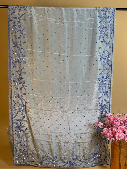 Pure Kanjivaram tissue silk saree with handwork