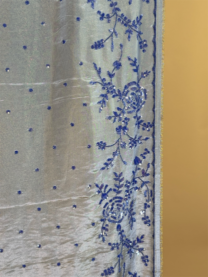 Pure Kanjivaram tissue silk saree with handwork