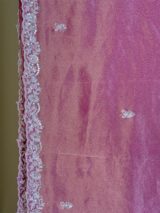 Pure Kanjivaram tissue silk saree with handwork