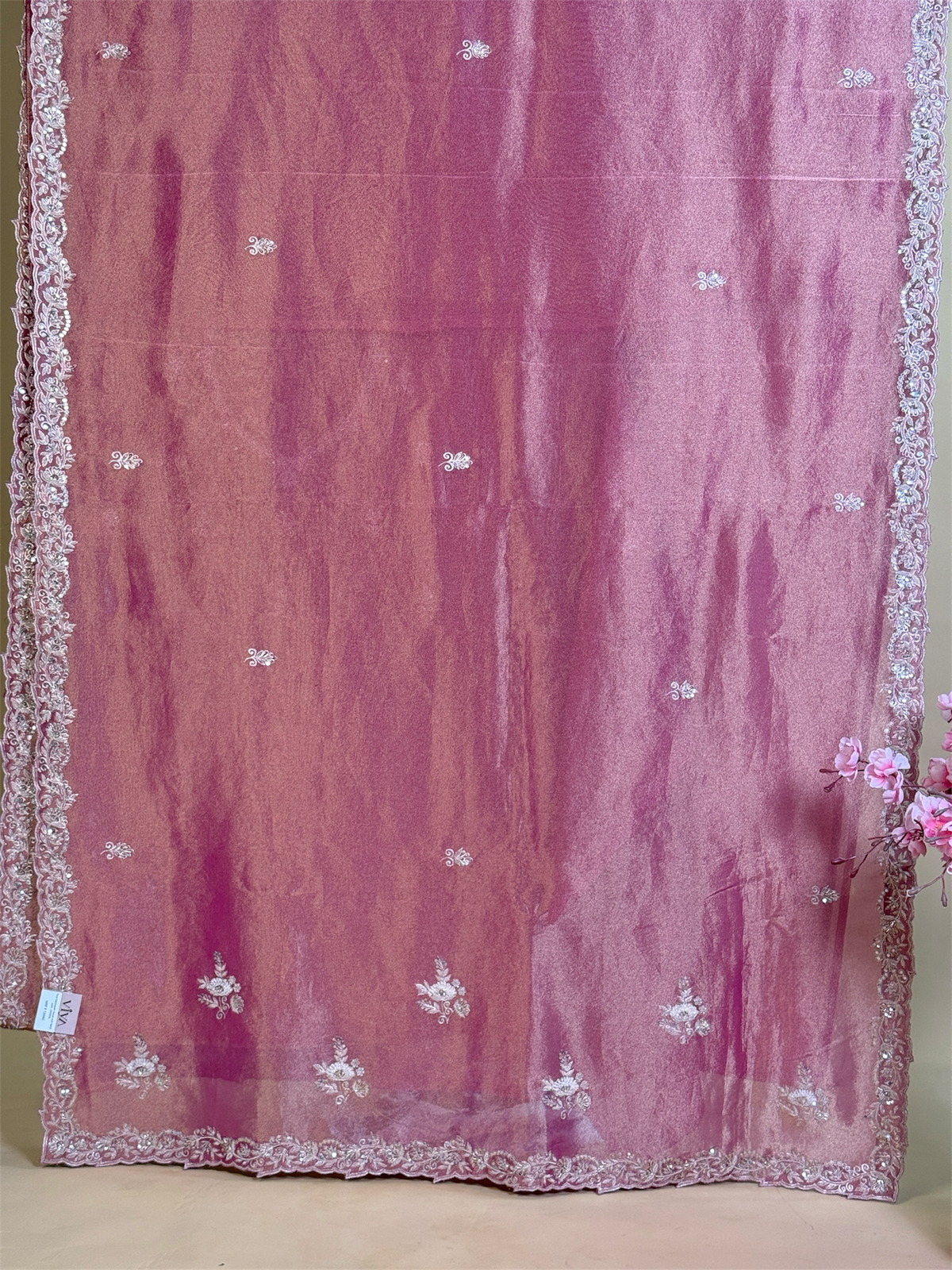 Pure Kanjivaram tissue silk saree with handwork