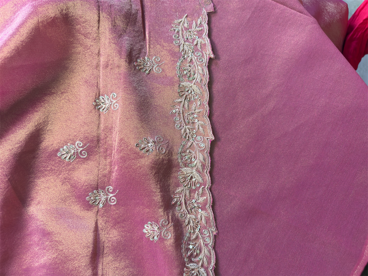 Pure Kanjivaram tissue silk saree with handwork