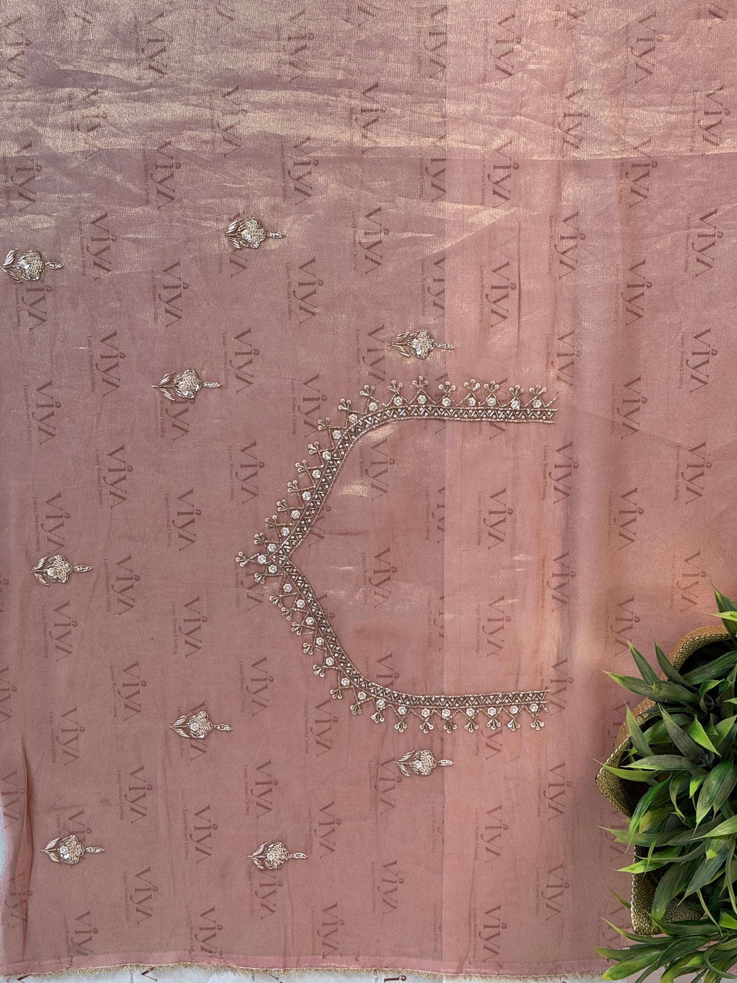 Pure Kanjivaram Tissue Silk Saree with Handwork