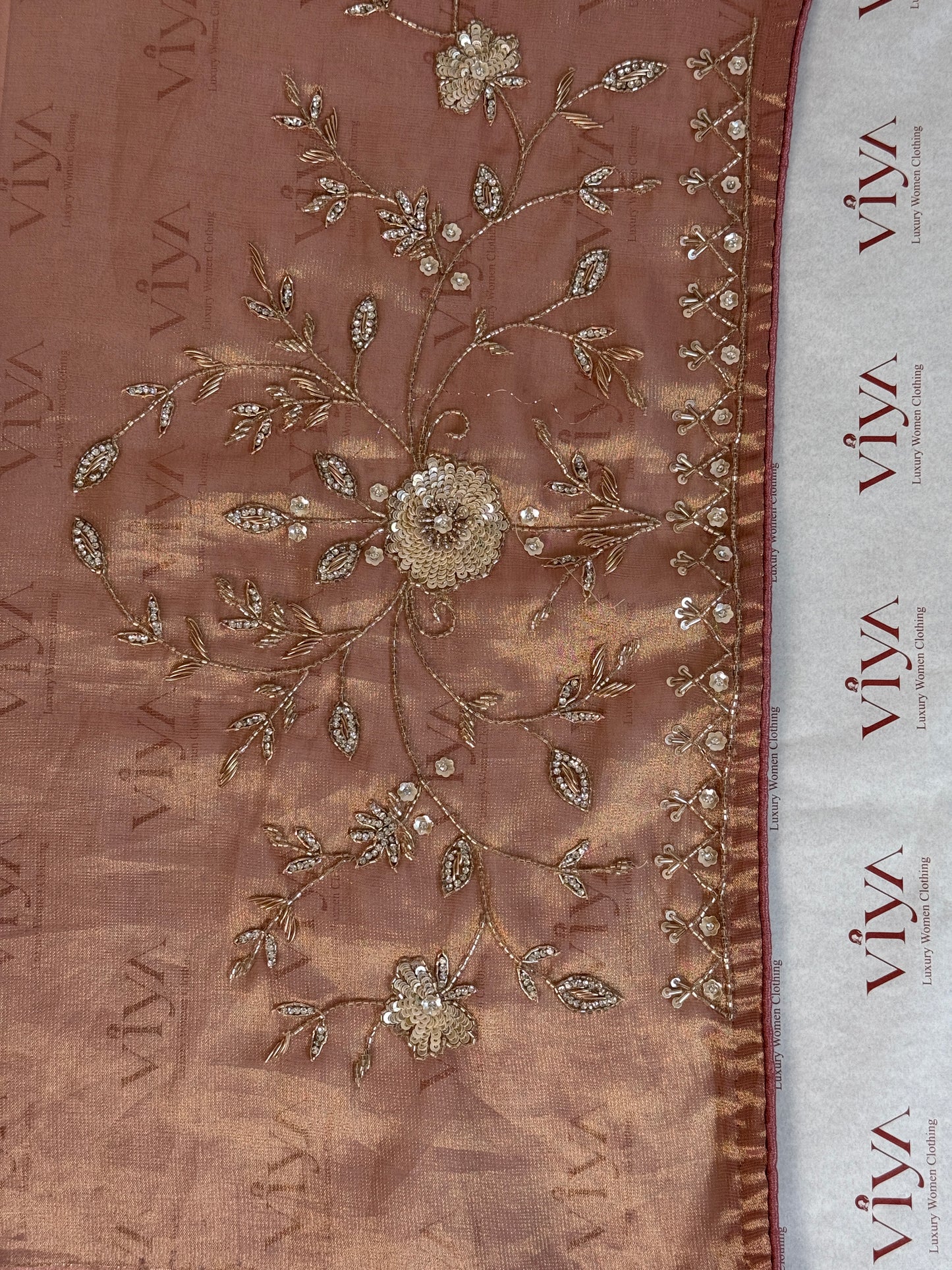 Pure Kanjivaram Tissue Silk Saree with Handwork