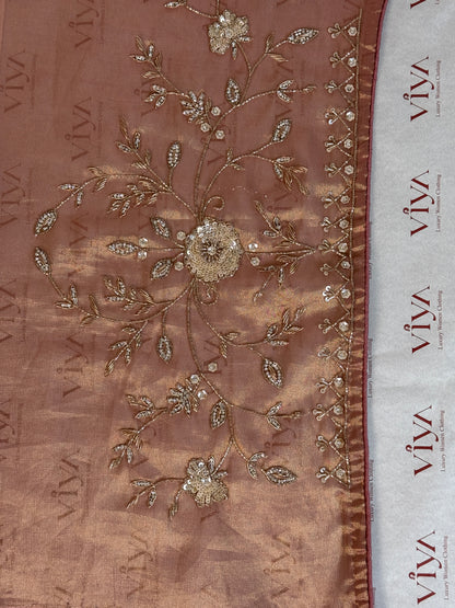 Pure Kanjivaram Tissue Silk Saree with Handwork