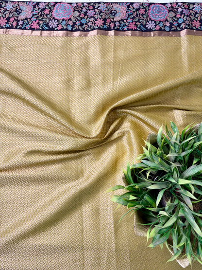 Pure chanderi with weaving & petitpoint border