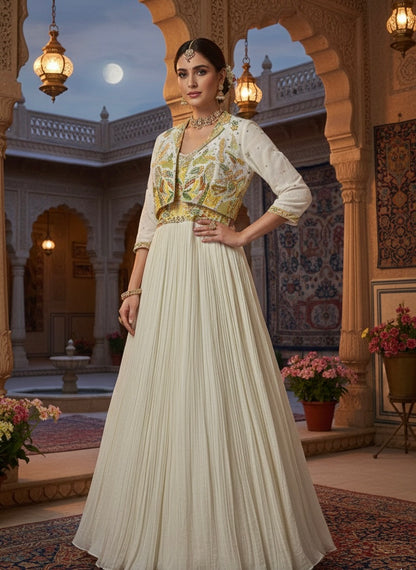 Pure Indo-Western Anarkali Dress with coat