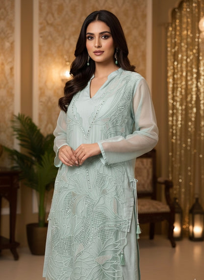 Indo-Western Cutwork 2-Piece Suit