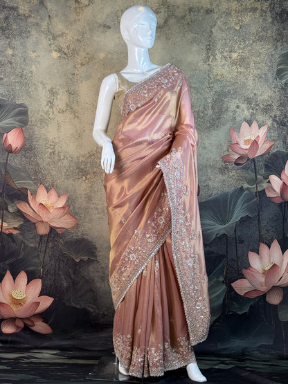 Pure Kanjivaram Tissue Silk Saree with Handwork