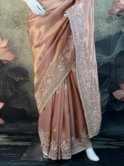 Pure Kanjivaram Tissue Silk Saree with Handwork