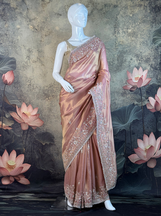 Pure Kanjivaram Tissue Silk Saree with Handwork