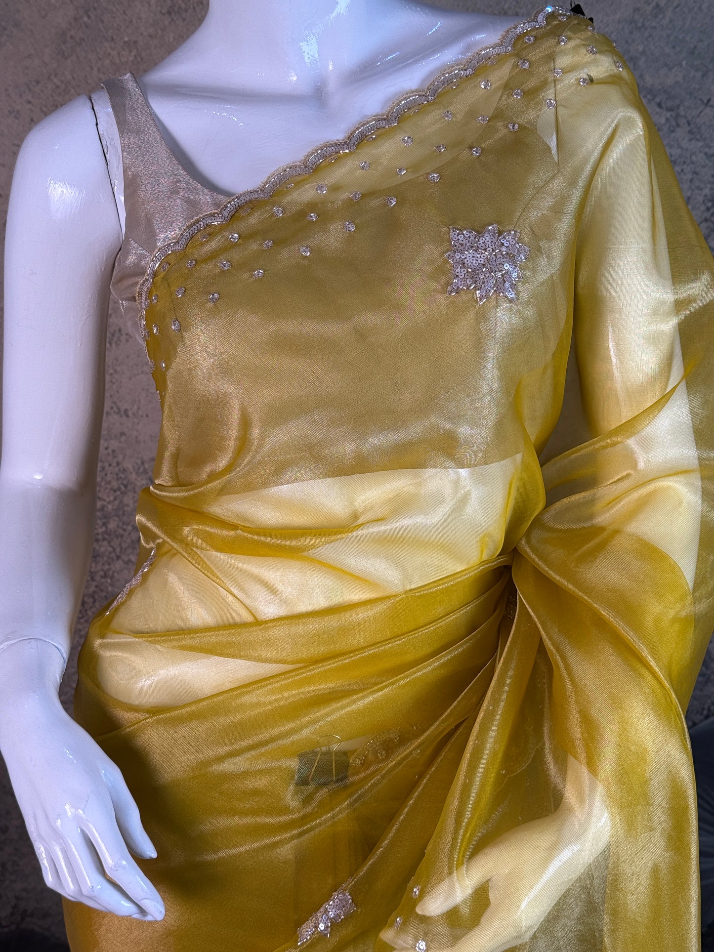 Pure Tissue Organza Saree with Handwork – Lightweight Elegant Festive Wear