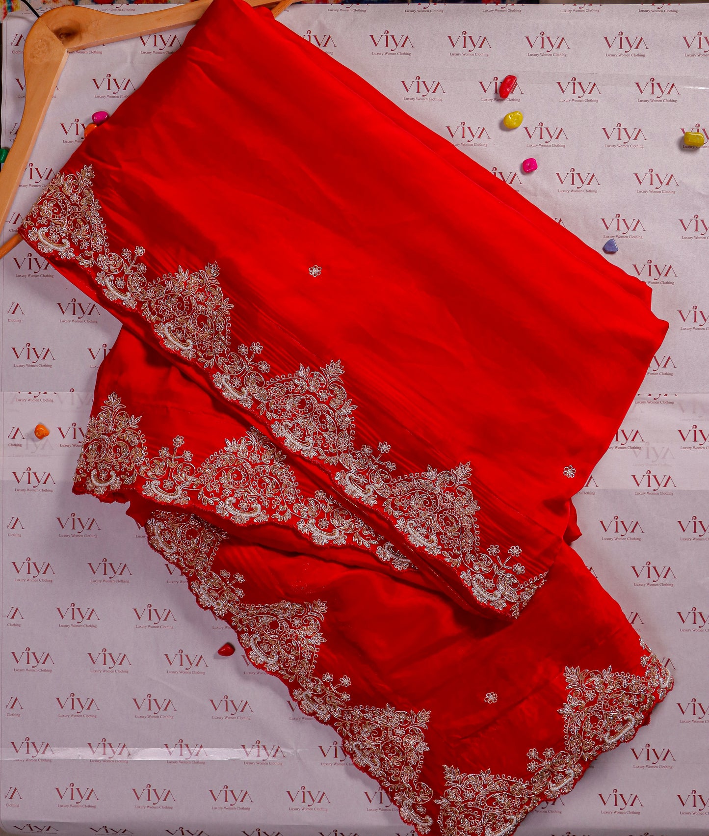 Pure Crepe Silk Saree with Handcrafted Zardozi Embroidery