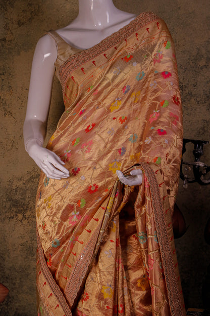 Pure Tissue Silk Paithani Saree with Handwoven Meenakari Border – Heritage Bridal Elegance