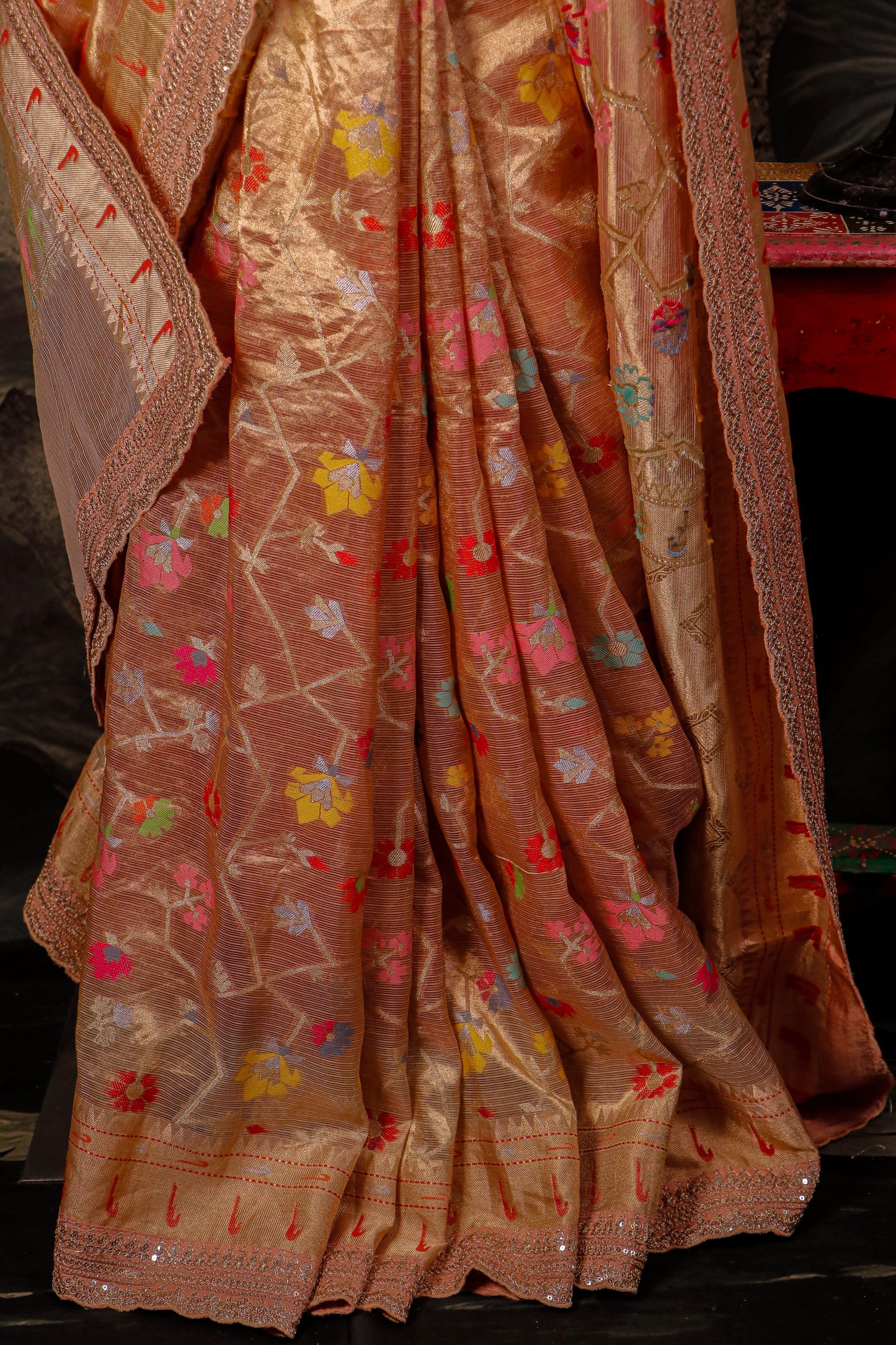 Pure Tissue Silk Paithani Saree with Handwoven Meenakari Border – Heritage Bridal Elegance