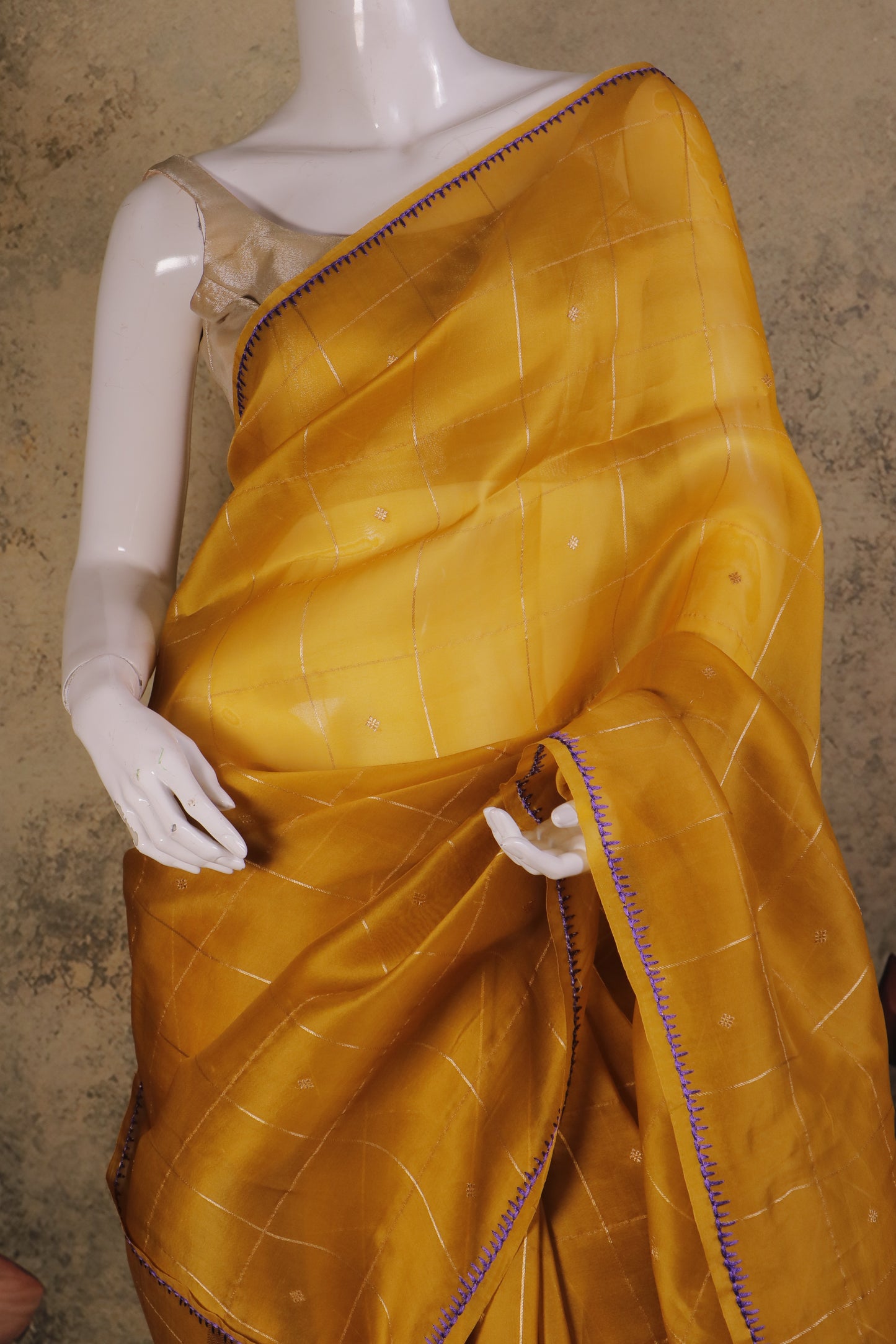 Pure Kora Silk Saree with Kaduva Weaving & Dual Blouse Set – Brocade and Tussar Jamdani