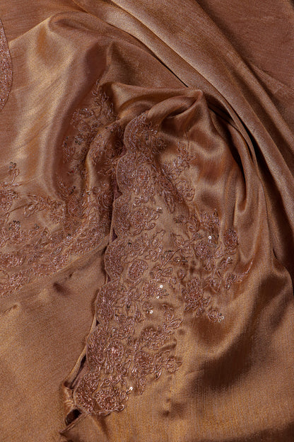 Pure Kanjivaram Tissue Silk Saree with Hand Zardosi Embroidery – Bridal Gold Couture Drape