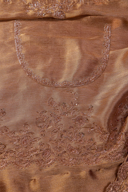 Pure Kanjivaram Tissue Silk Saree with Hand Zardosi Embroidery – Bridal Gold Couture Drape