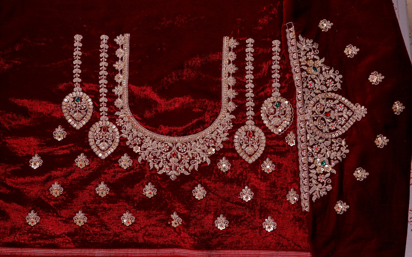 Ivory & Antique Gold Silk Saree with Heavy Hand-Embroidered Zardozi Border