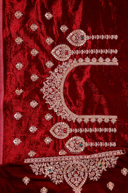 Ivory & Antique Gold Silk Saree with Heavy Hand-Embroidered Zardozi Border