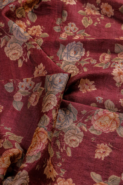 Pure Kanjeevaram Tissue Brocade Saree with Applique Detailing & Tussar Silk Blouse