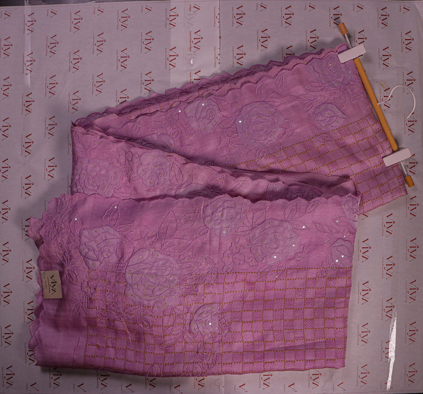 Pure Tussar Silk Saree with Hand Applique & Embroidery