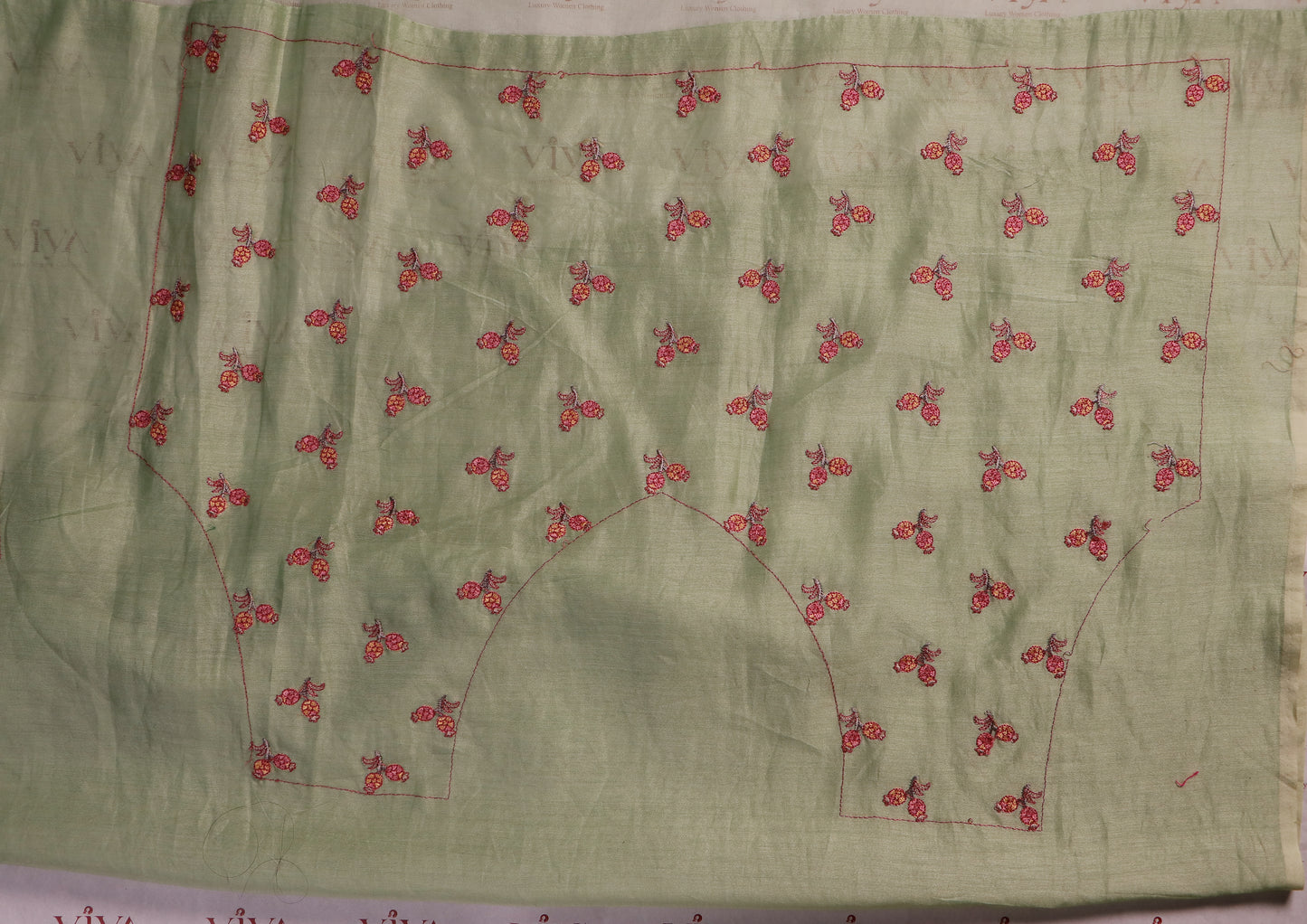 Pure Kora Silk Saree with Hand Embroidery & Woven Gold Accents