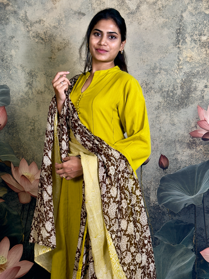 Pure cotton with kalamkari duppata