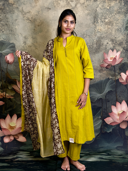 Pure cotton with kalamkari duppata
