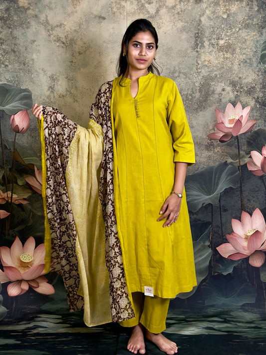 Pure cotton with kalamkari duppata
