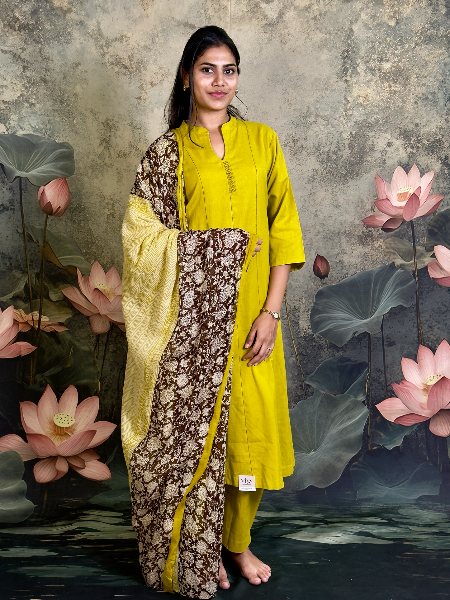 Pure cotton with kalamkari duppata