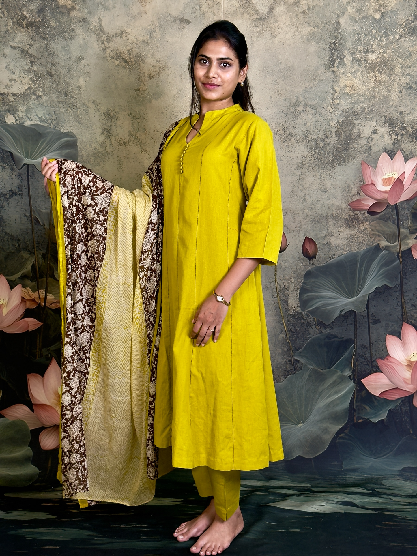 Pure cotton with kalamkari duppata