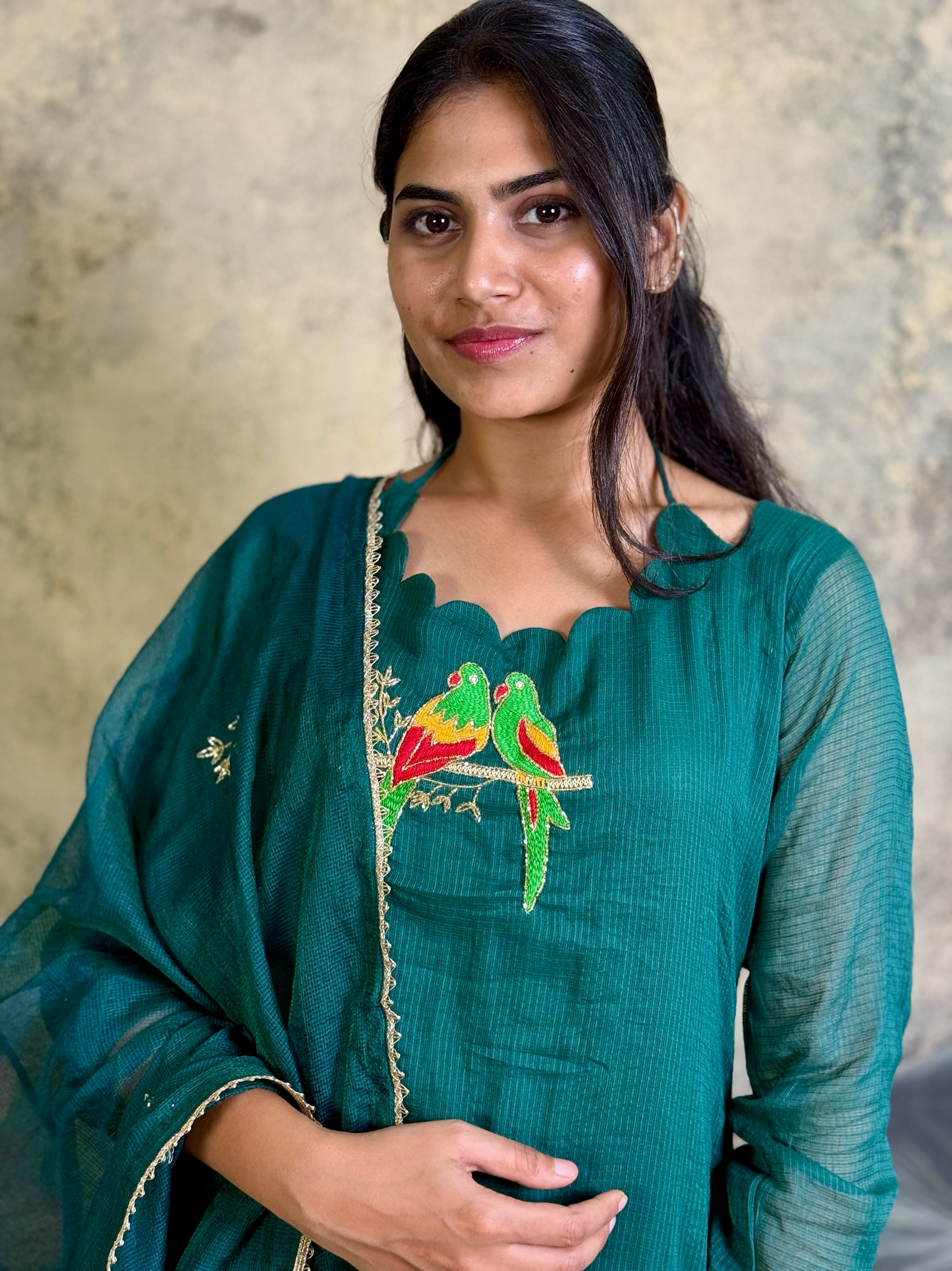 Pure kota with handwork and back threads