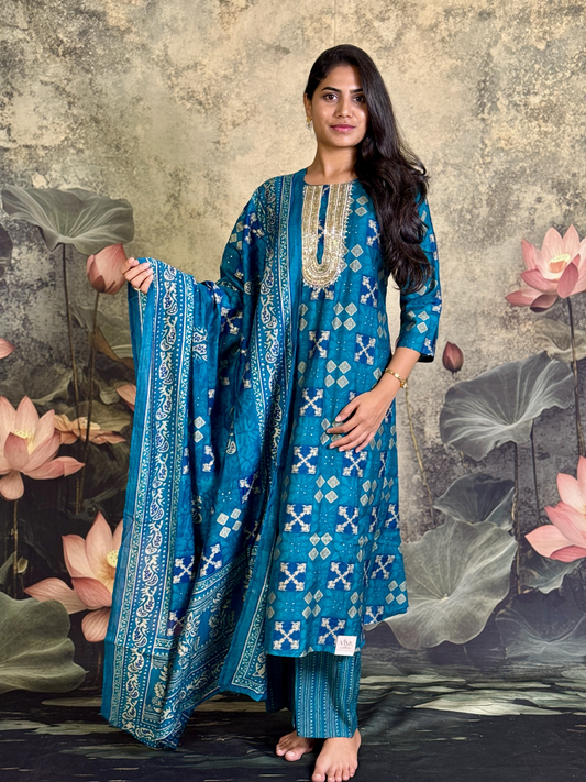 Pure handloom cotton with hand work