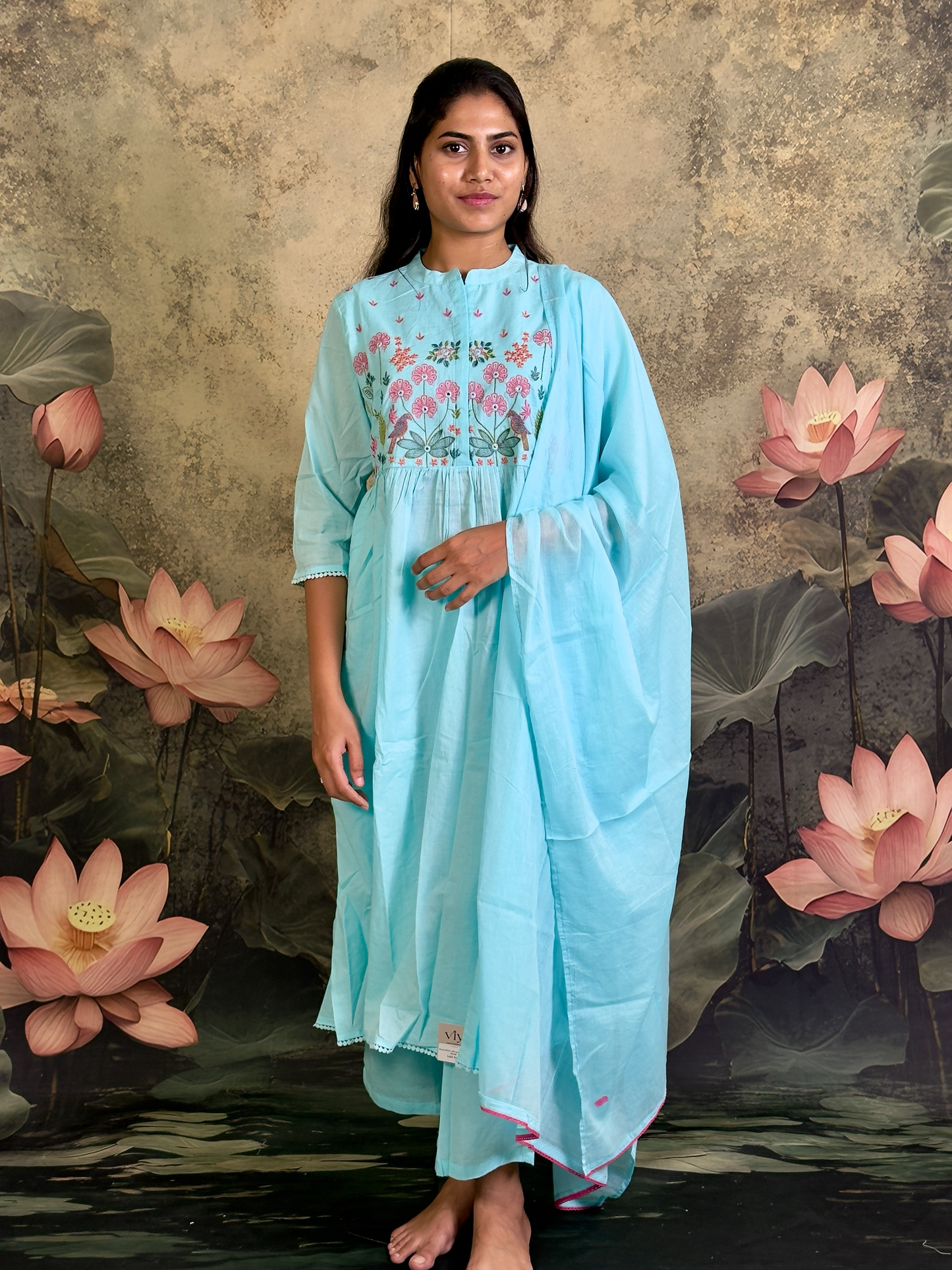 Pure cotton with embroidery