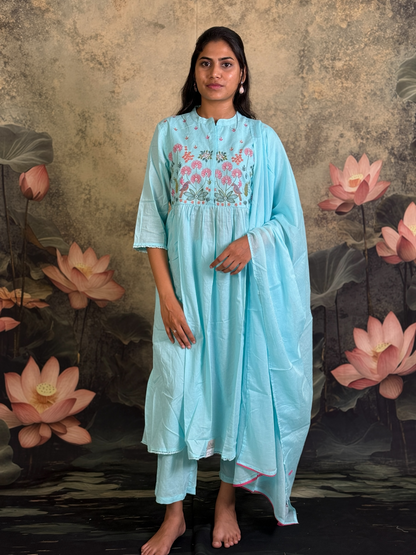 Pure cotton with embroidery