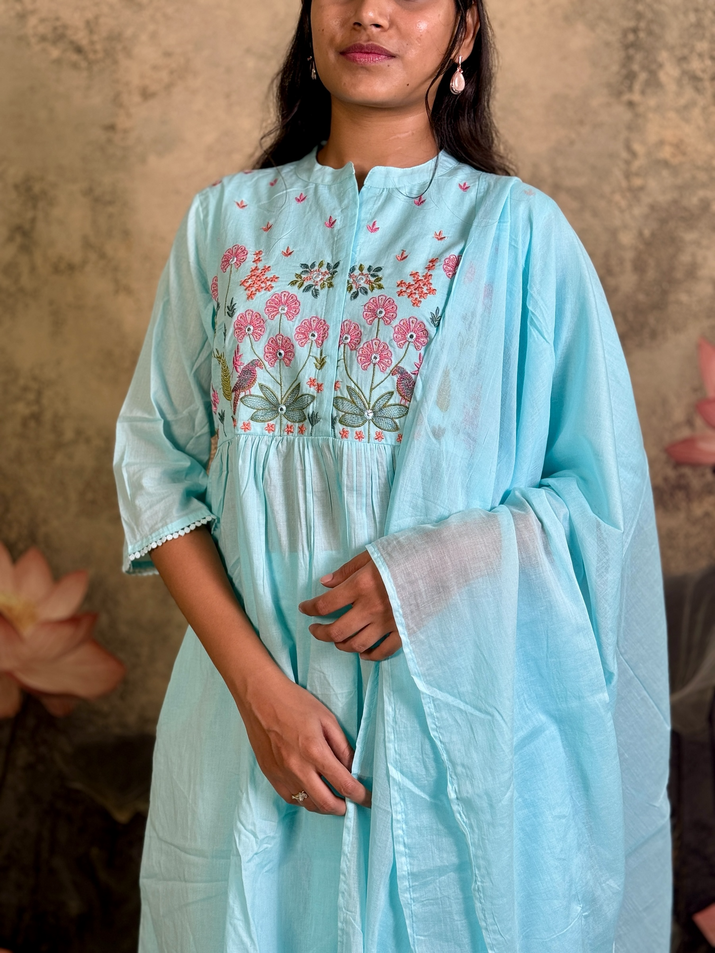 Pure cotton with embroidery