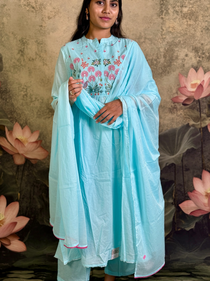 Pure cotton with embroidery