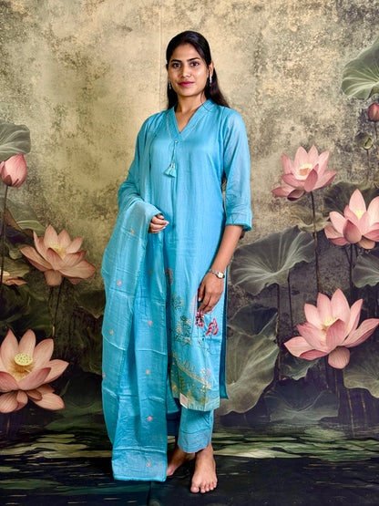Pure cotton with embroidery