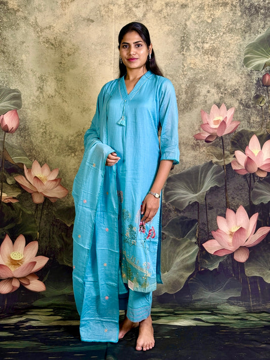 Pure cotton with embroidery