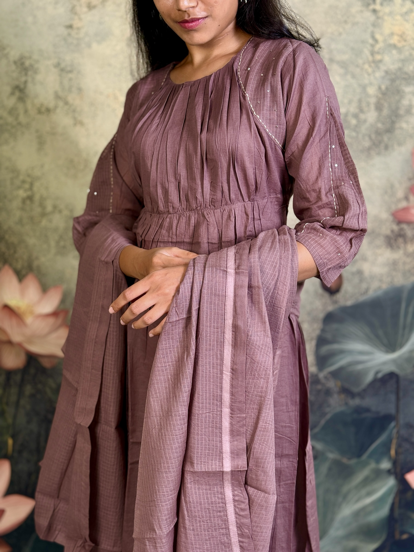 Pure kota cotton with fusion katha work