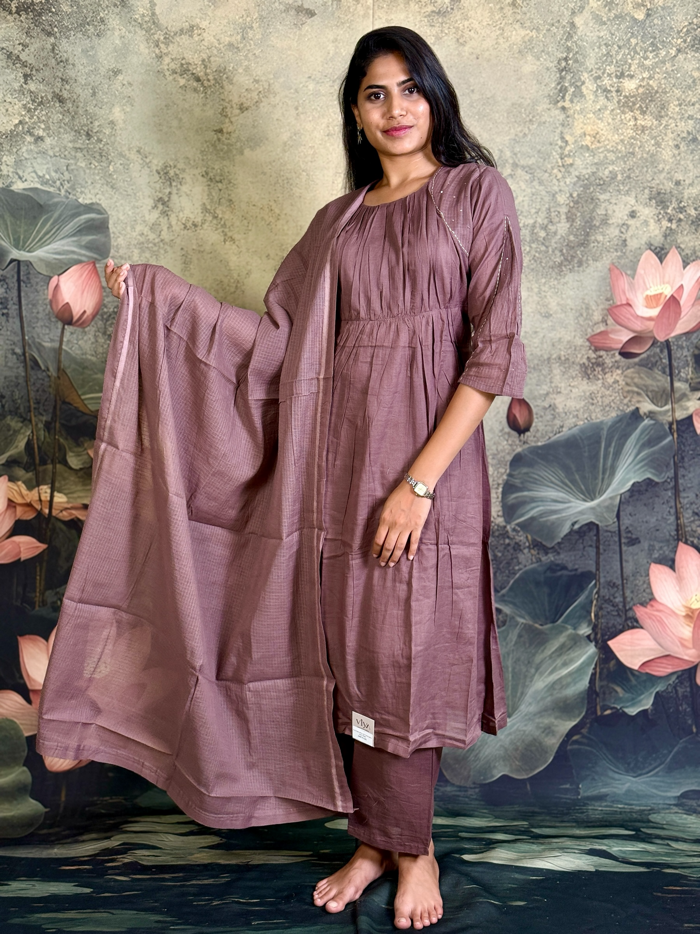 Pure kota cotton with fusion katha work