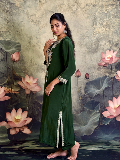 Pure crepe with handwork 2-piece suit