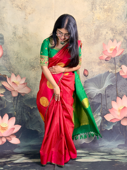 Pure Vintage Kanchipattu with bridal blouse