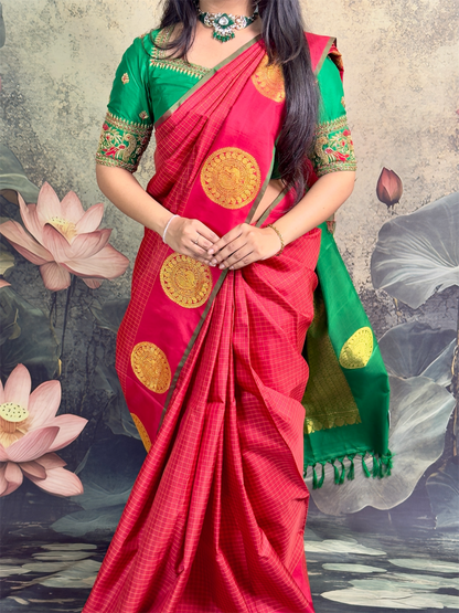 Pure Vintage Kanchipattu with bridal blouse