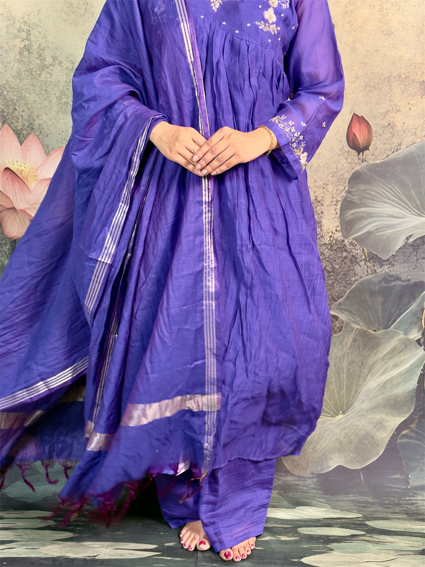 Pure Mulchanderi with handwork