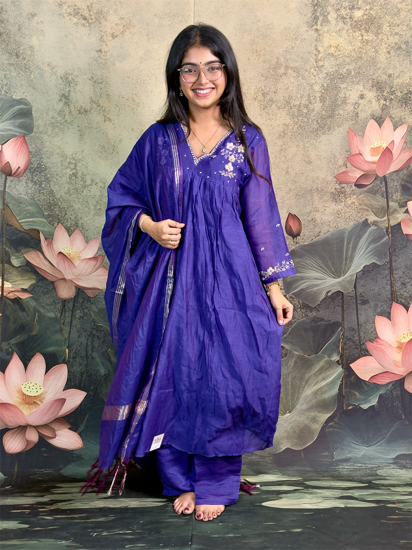 Pure Mulchanderi with handwork