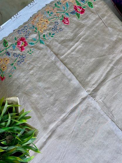 Pure tusser saree with fusion border