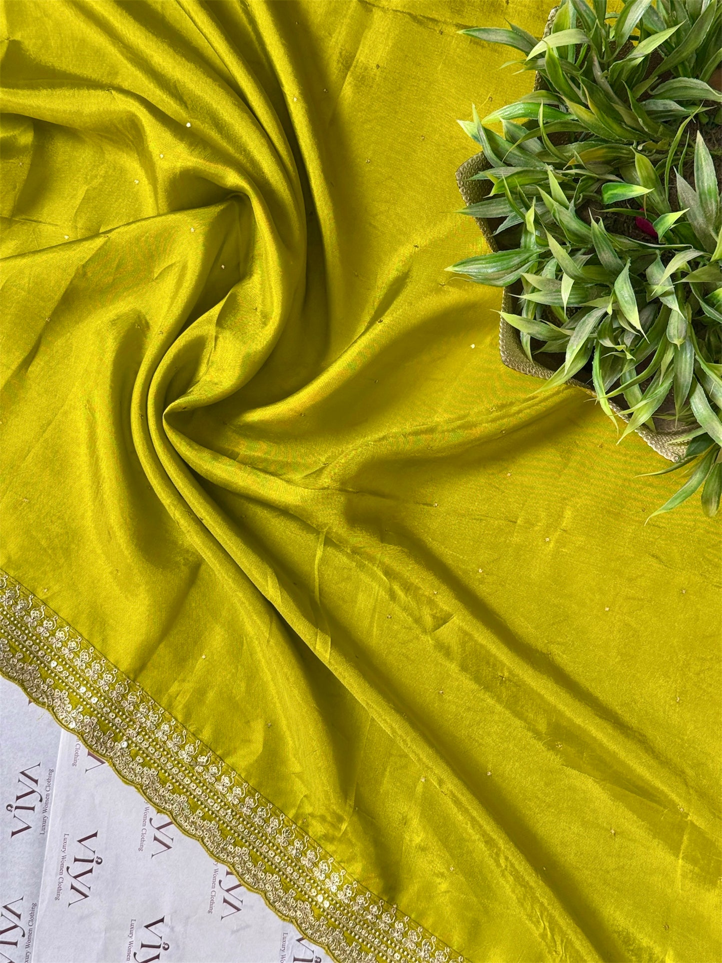 Pure Kora silk with sabyasachi lace and Mukesh work
