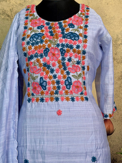 Pure strip Mulchendari with hand paint and knot work