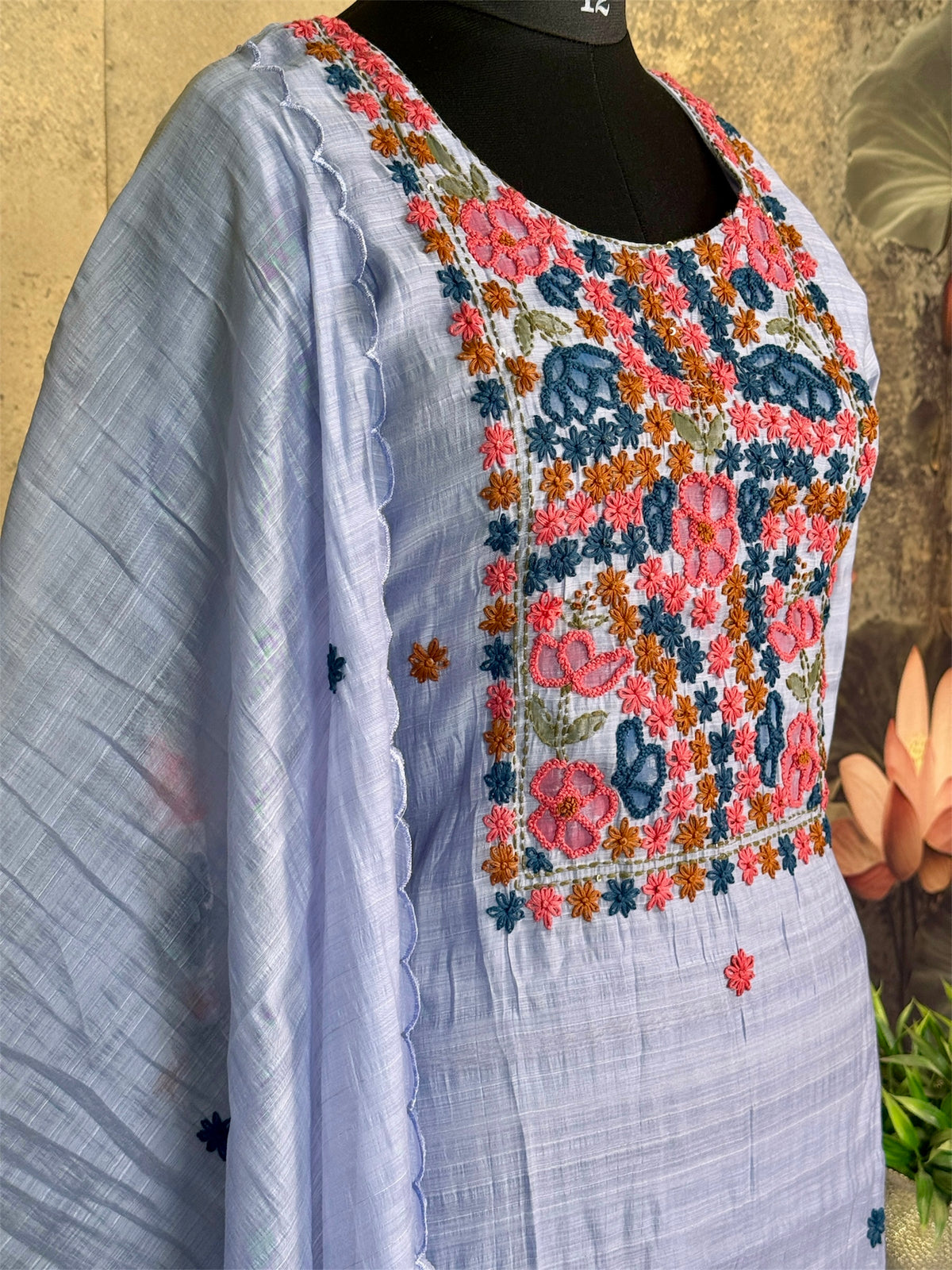 Pure strip Mulchendari with hand paint and knot work
